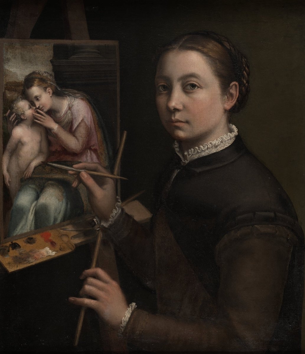 Sofonisba Anguissola - Self-portrait at the Easel 1556 | Dimensions 6100 x 7087 pixels