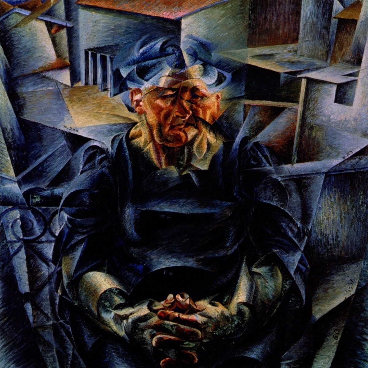 Umberto Boccioni - Horizontal Construction 1912 | Dimensions 4214 x 4207 pixels