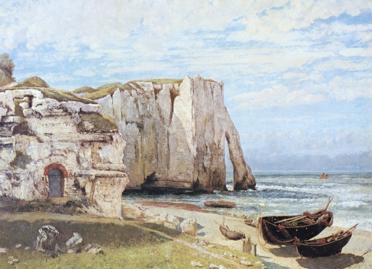 Gustave Courbet (1819-1877) - The Cliff at Étretat after the storm 1869 | Dimensions 6770 x 4890 pixels