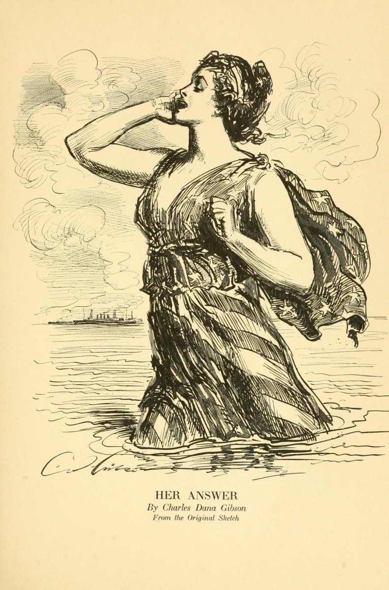 Charles Dana Gibson - Defenders of Democracy - Her Answer | Dimensions 2360 x 3582 pixels