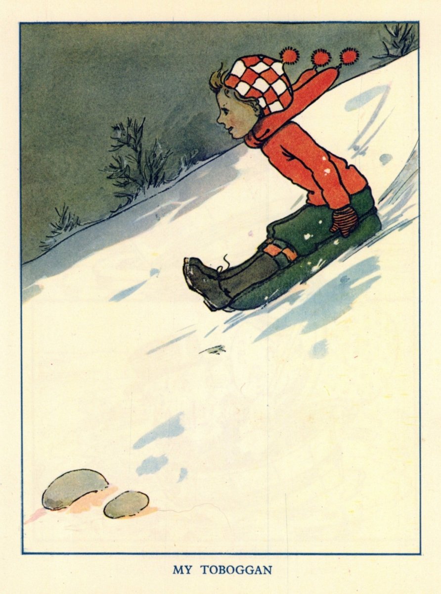 John Hassall (1868-1948) - My Toboggan | Dimensions 3834 x 5157 pixels
