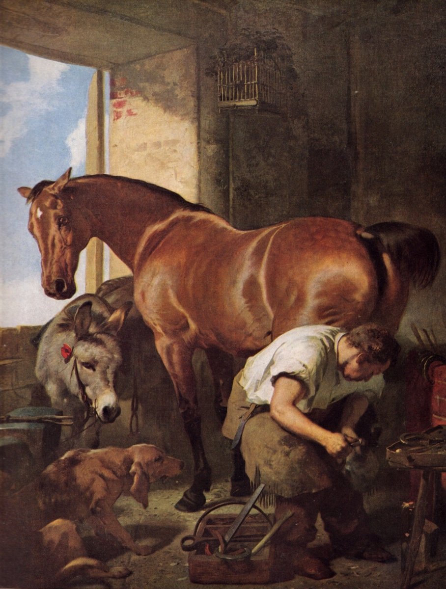 Edwin Landseer (1802-1873) - Shoeing | Dimensions 4208 x 5560 pixels