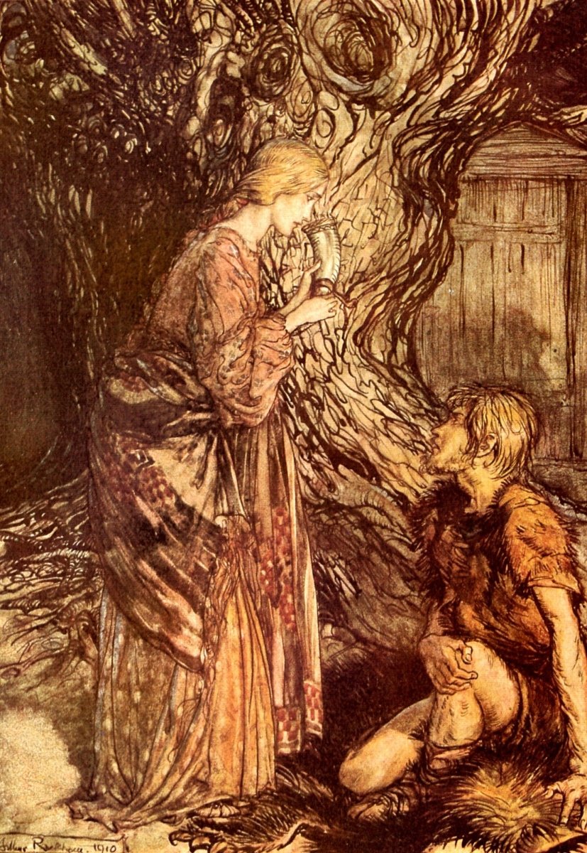 The Rhinegold & the Valkyrie, 1910 - Arthur Rackham | Dimensions 3448 x 5000 pixels