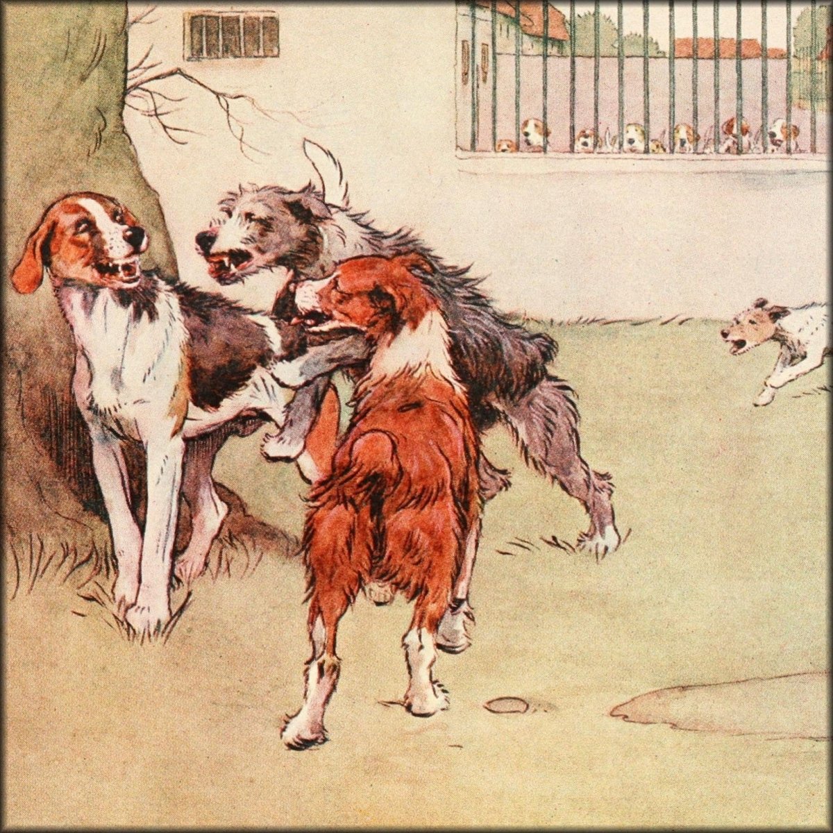 White Ear and Peter 1912 - Cecil Aldin Public Domain Images | Digital Download - 15 images