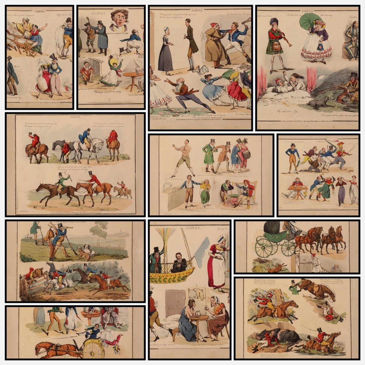 Illustrations To Popular Songs 1825 - Henry Alken | A snapshot of some of the images