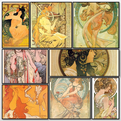 Alphonse Mucha Public Domain Images to Download | A snapshot of some of the images
