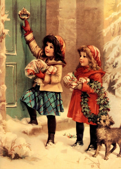 Anon - A Christmas Morning Call 1909 published by Raphael Tuck | Dimensions 5810 x 8120 pixels