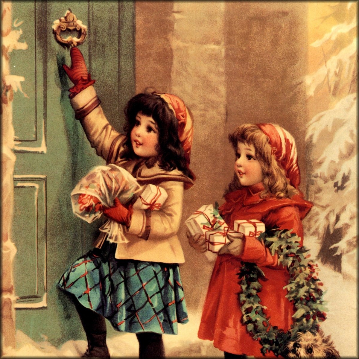 Anon - A Christmas Morning Call 1909 published by Raphael Tuck | Digital Download - 1 image