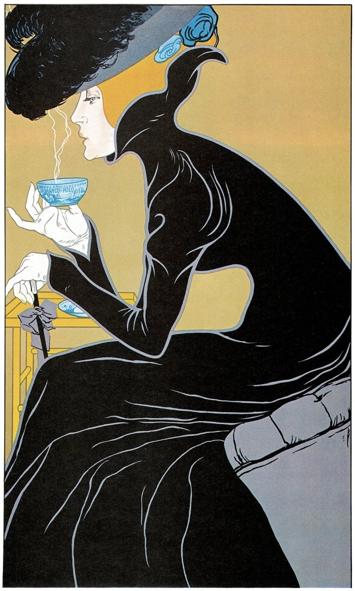 Marco Polo Tea (1905), an Art Nouveau advertising poster | Dimensions 4725 x 7864 pixels