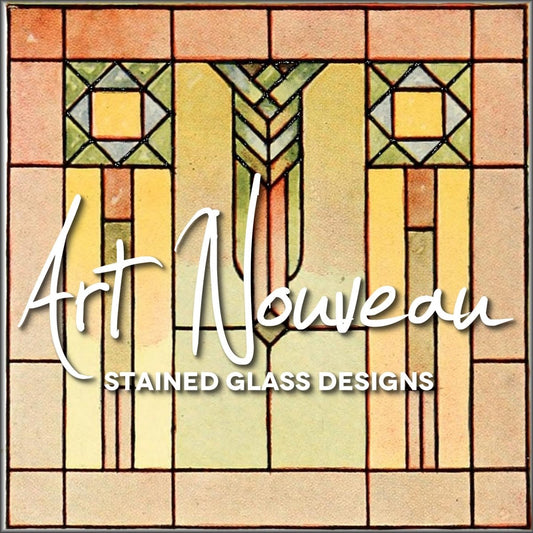 Art Nouveau Stained Glass Designs - 93 images to Download | Special Collection - Digital Download - 93 images