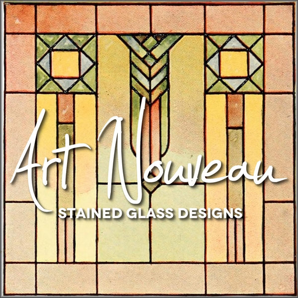 Art Nouveau Stained Glass Designs - 93 images to Download | Special Collection - Digital Download - 93 images