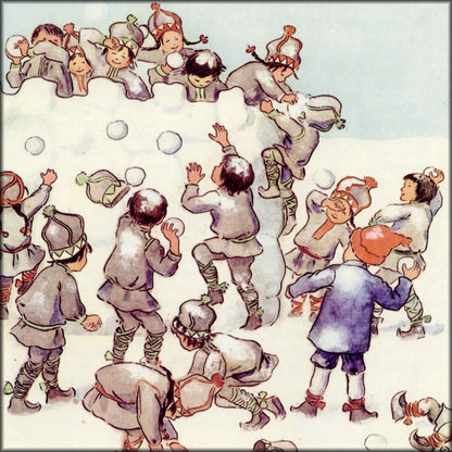 Elsa Beskow - Snowball fight From Ollie's Ski Trip 1907 | Digital Download - 1 image