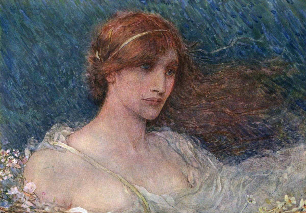 George H. Boughton (1833-1905) - April | Dimensions 4753 x 3311 pixels