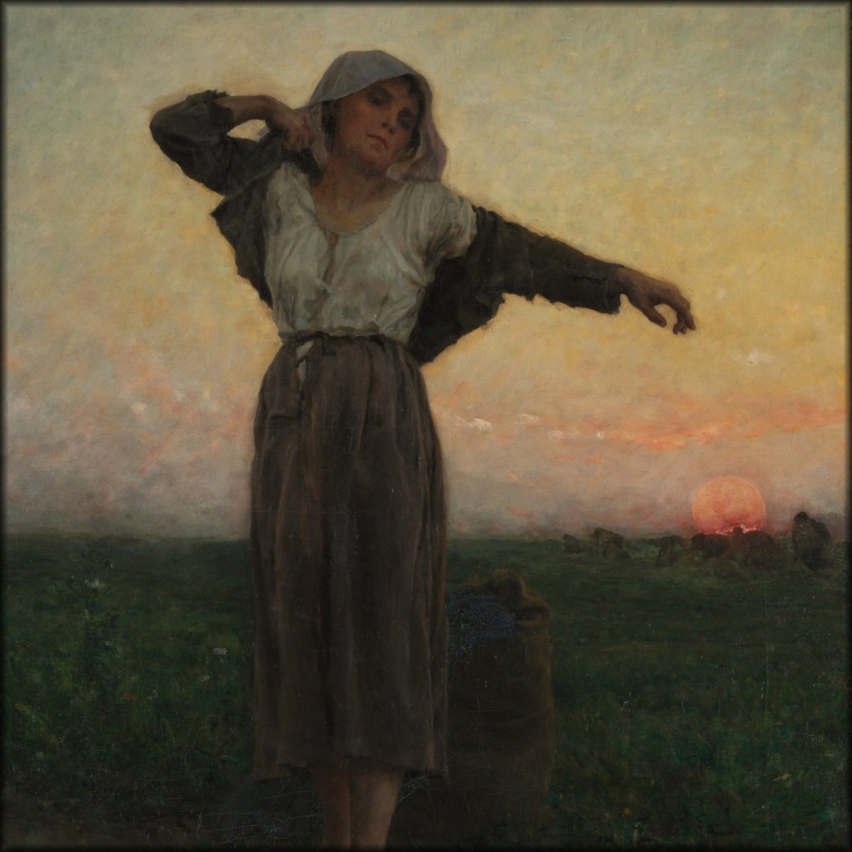 Jules Breton - The Tired Gleaner 1880 | Digital Download - 1 image