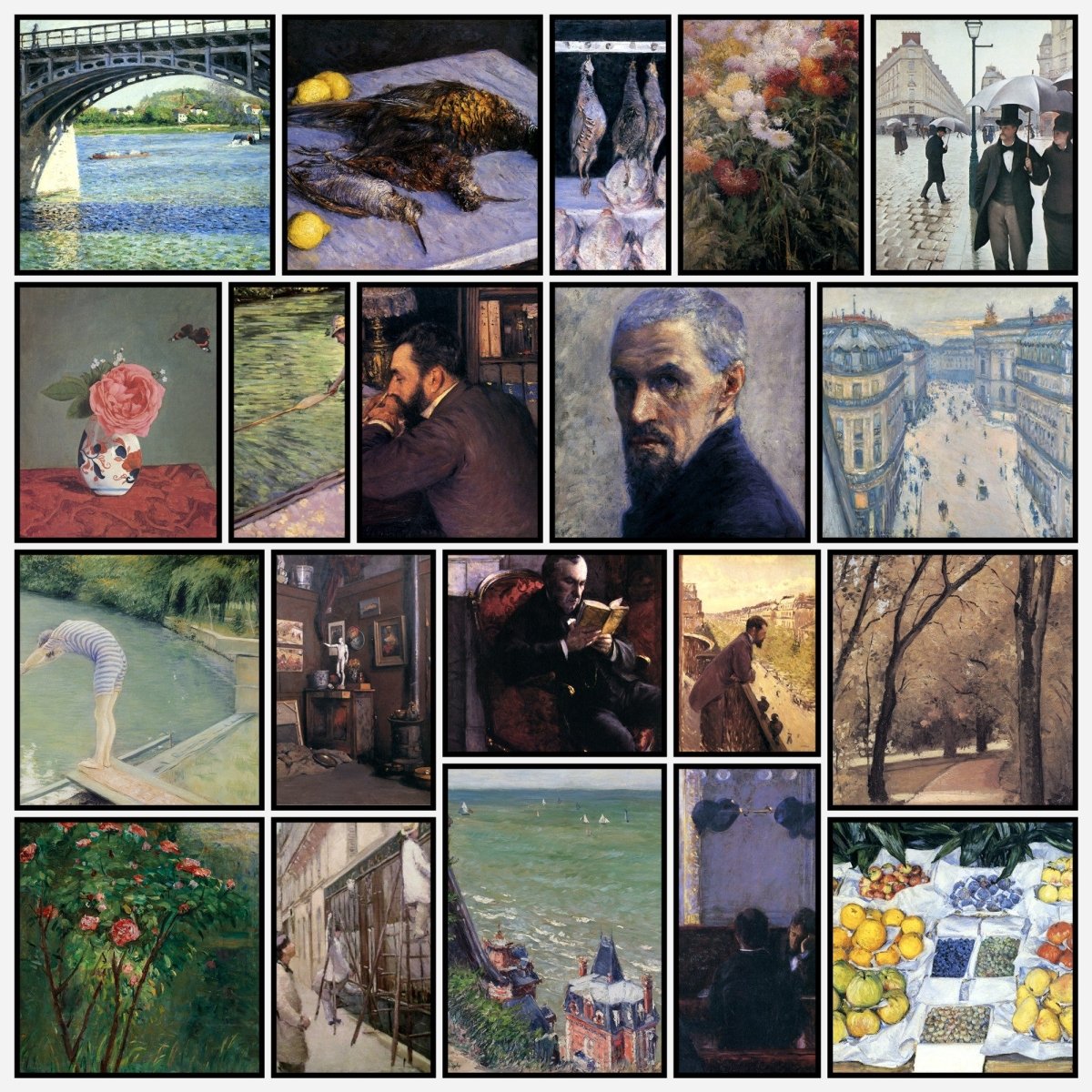 Gustave Caillebotte Public Domain Images to Download | A snapshot of some of the images