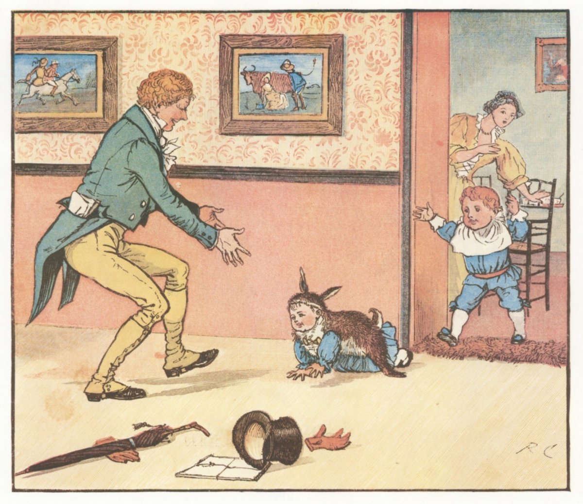 Hey Diddle Diddle & Baby Bunting 1882 - Randolph Caldecott | Dimensions 4527 x 3915 pixels