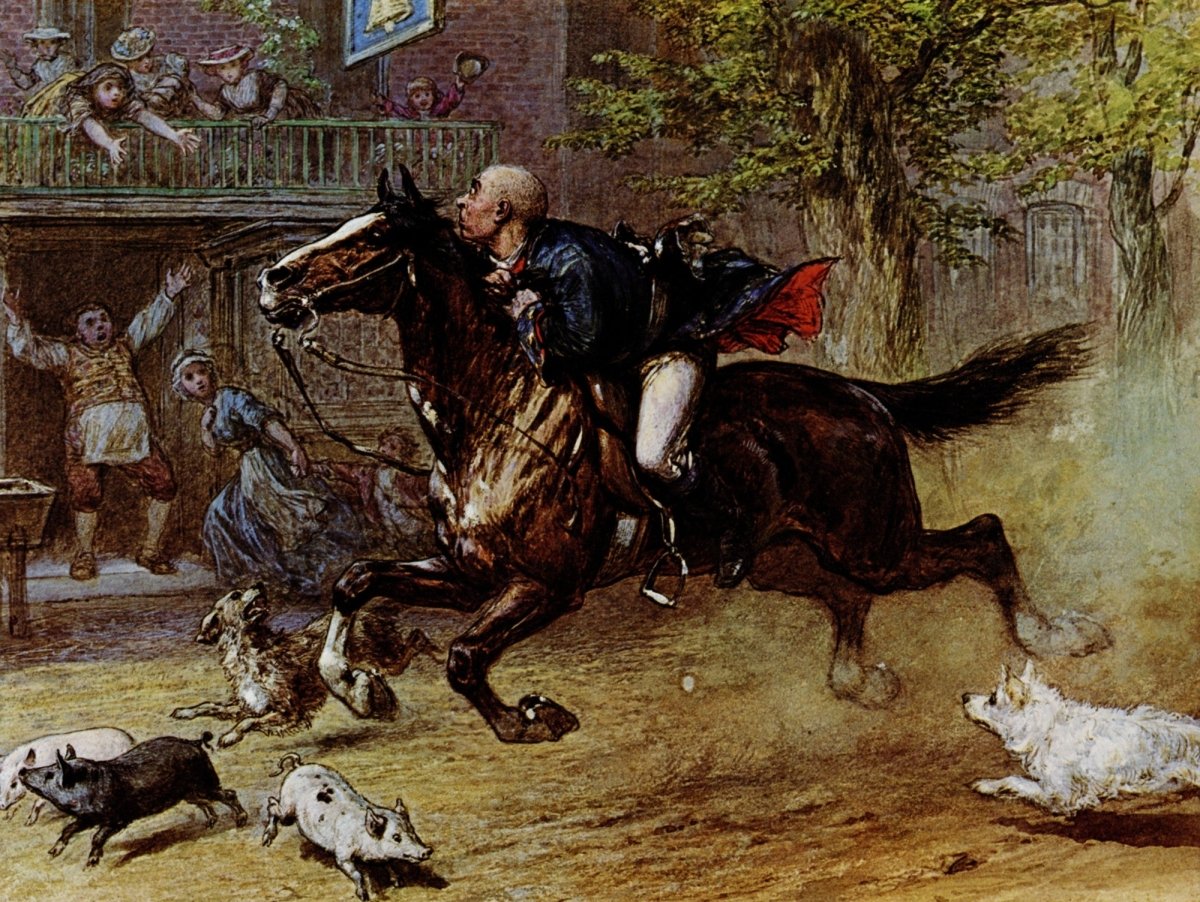 Randolph Caldecott (1846-1886) - John Gilpin's Ride | Dimensions 5838 x 4389 pixels