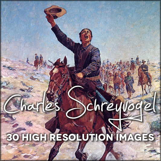 Charles Schreyvogel Public Domain Images | Digital Download - 30 images