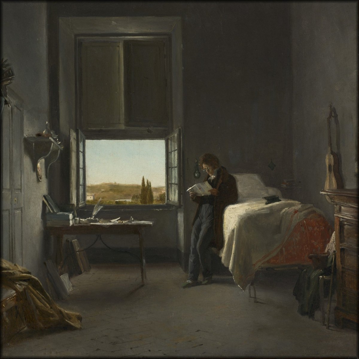 Léon Cogniet - The Artist in His Room at the Villa Medici | Digital Download - 1 image