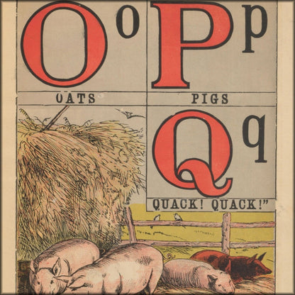 Farm Yard Alphabet 1865 - Walter Crane - 8 images | Digital Download - 8 images