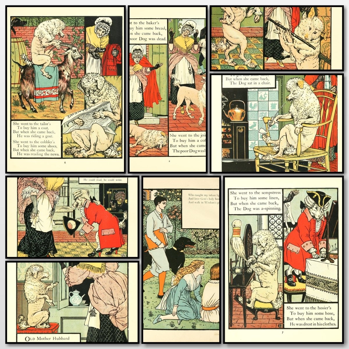 Mother Hubbard 1897 - Walter Crane - 9 images | A snapshot of some of the images
