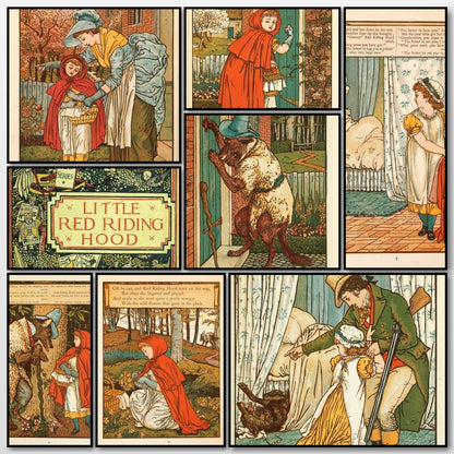 Little Red Riding Hood 1875 - Walter Crane - 9 images | A snapshot of some of the images