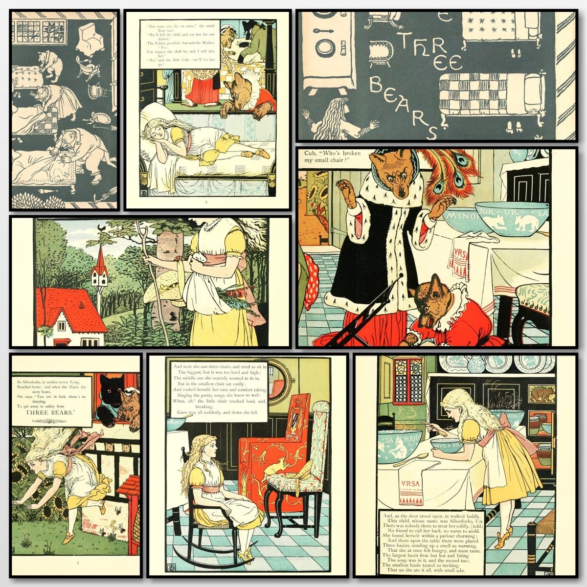 The Three Bears, 1896 - Walter Crane - 11 images | A snapshot of some of the images