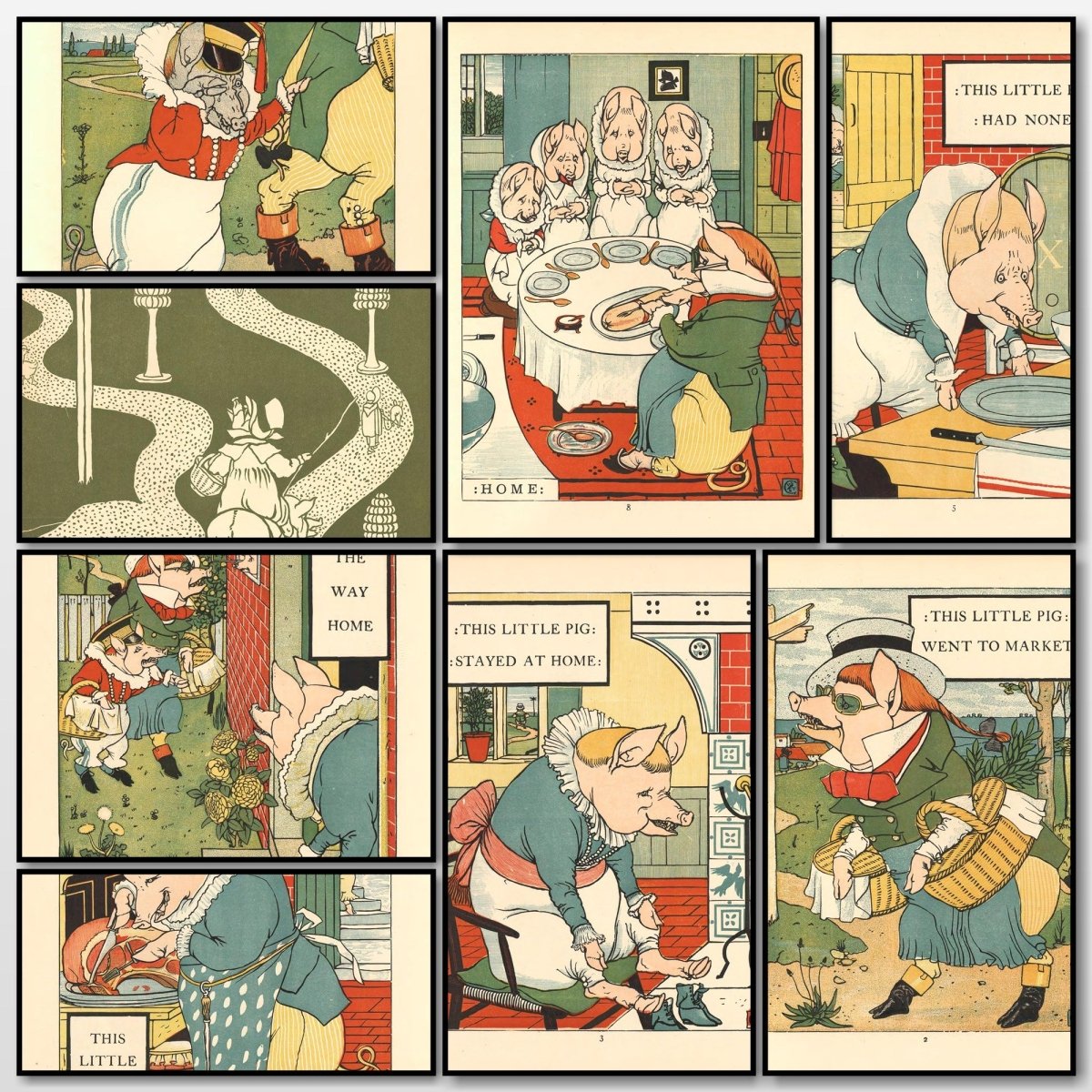 This Little Pig 1870 - Walter Crane - 10 images | A snapshot of some of the images