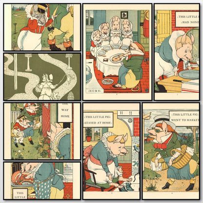 This Little Pig 1870 - Walter Crane - 10 images | A snapshot of some of the images