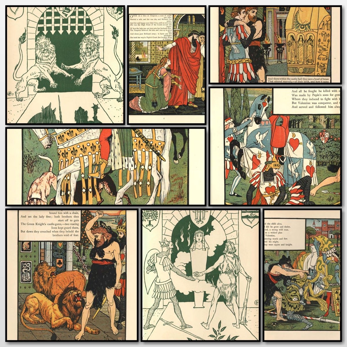 Valentine & Orson 1900 - Walter Crane - 11 images | A snapshot of some of the images