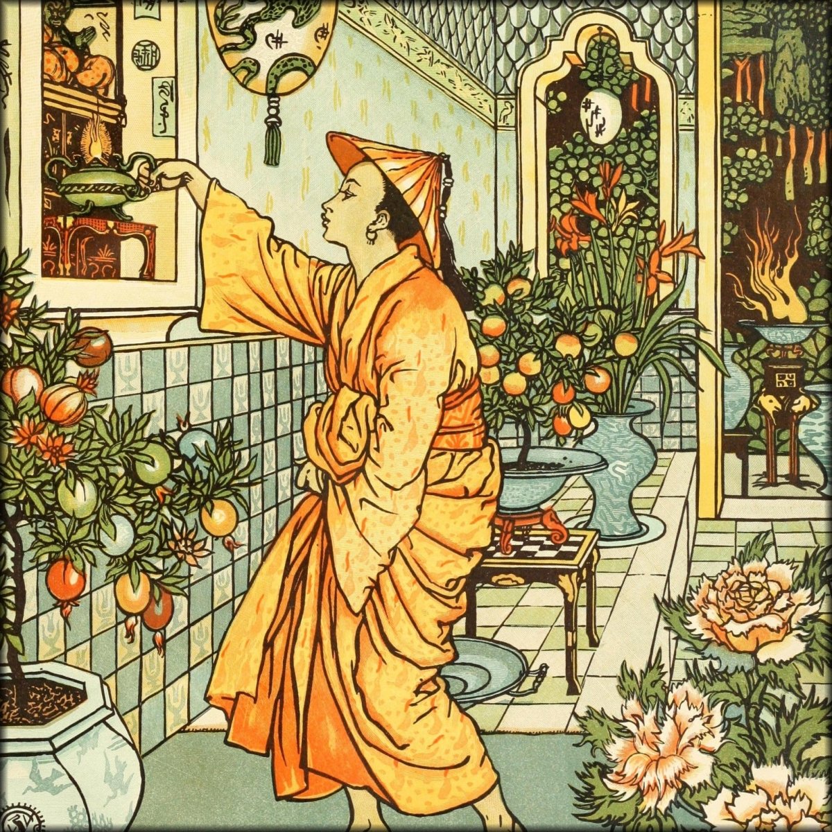 Walter Crane Public Domain Images to Download | Aladdin (c.1875) - 4 images
