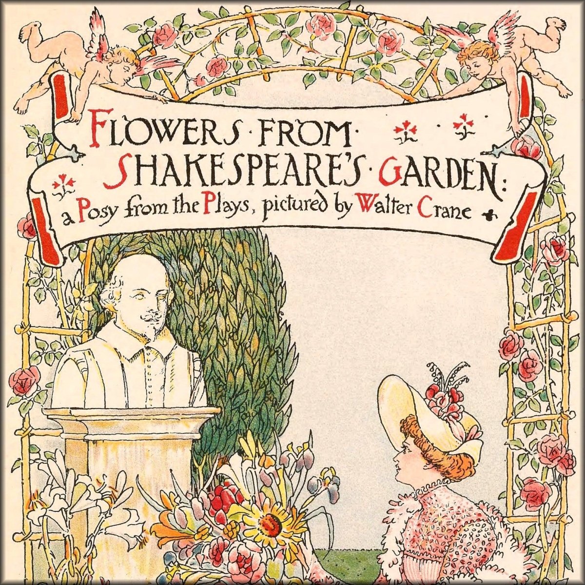 Walter Crane Public Domain Images to Download | Flowers from Shakespeare's Garden (1909) - 40 images