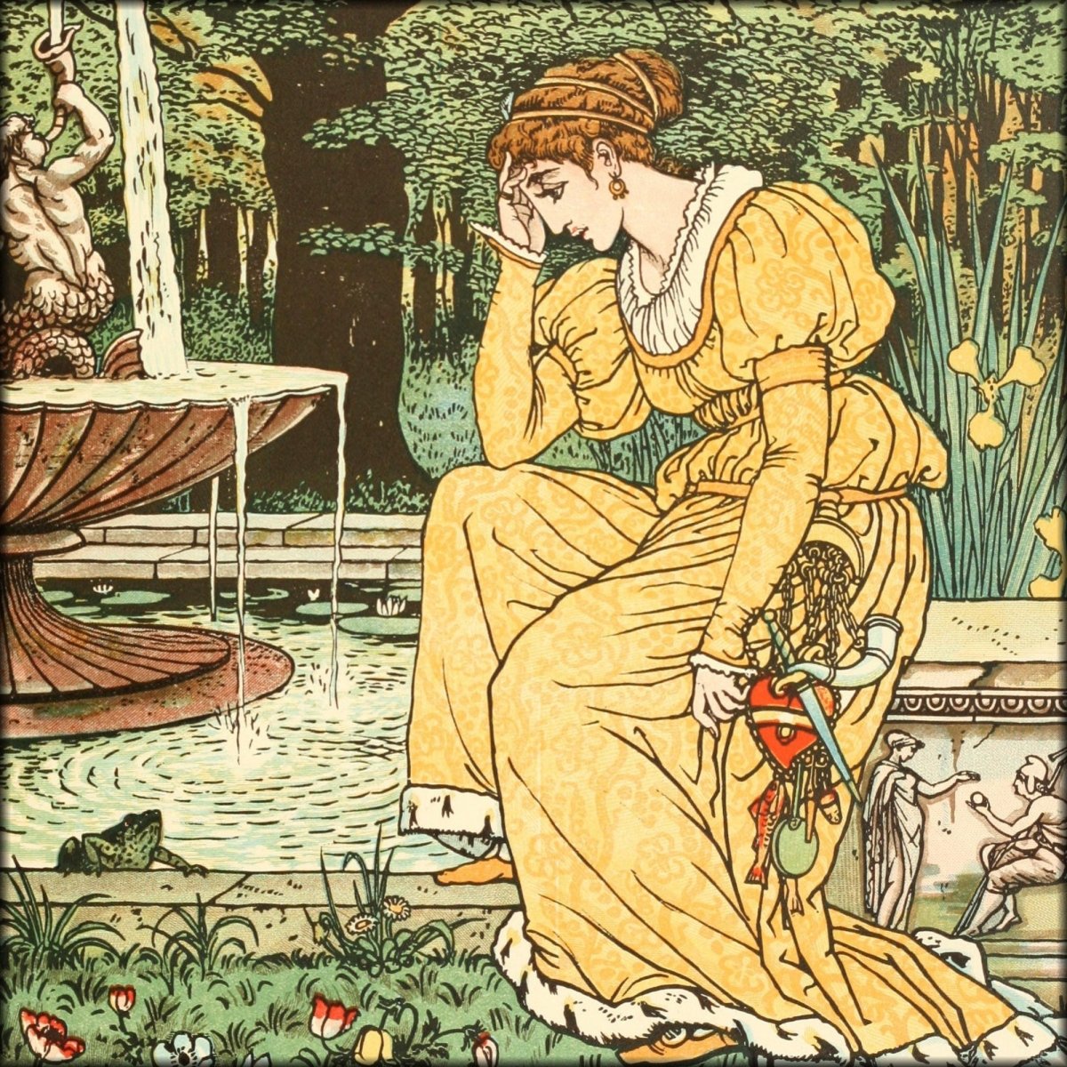 Walter Crane Public Domain Images to Download | The Frog Prince (1874) - 6 images