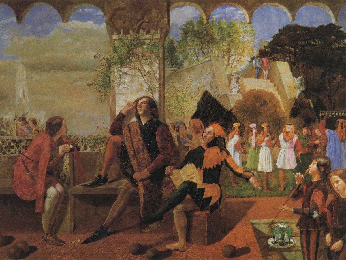 Walter Deverell - Twelfth Night, Act II, Scene IV 1850 | Dimensions 5442 x 4098 pixels