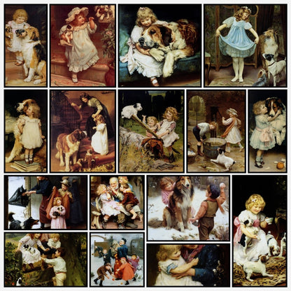 Arthur Elsley's Victorian Children & their Pets | A snapshot of some of the images