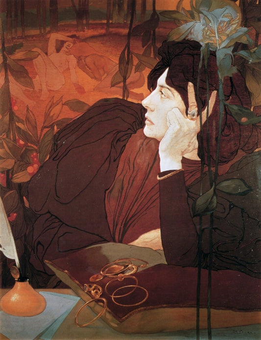Georges de Feure (1868-1943) - The Voice of Evil 1895 | Dimensions 4730 x 6170 pixels