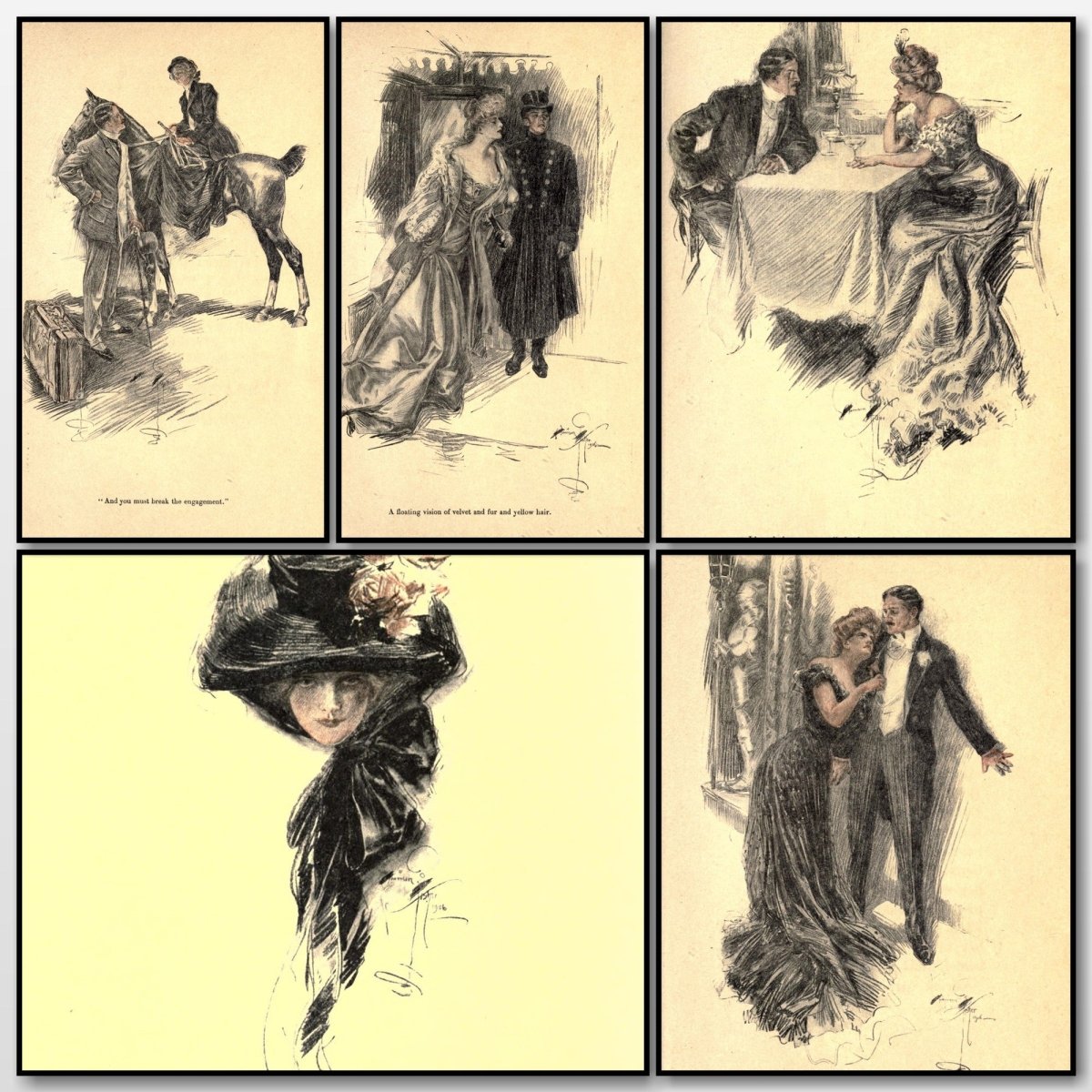 The One Way Out, 1906 - Harrison Fisher - 5 images | A snapshot of the images