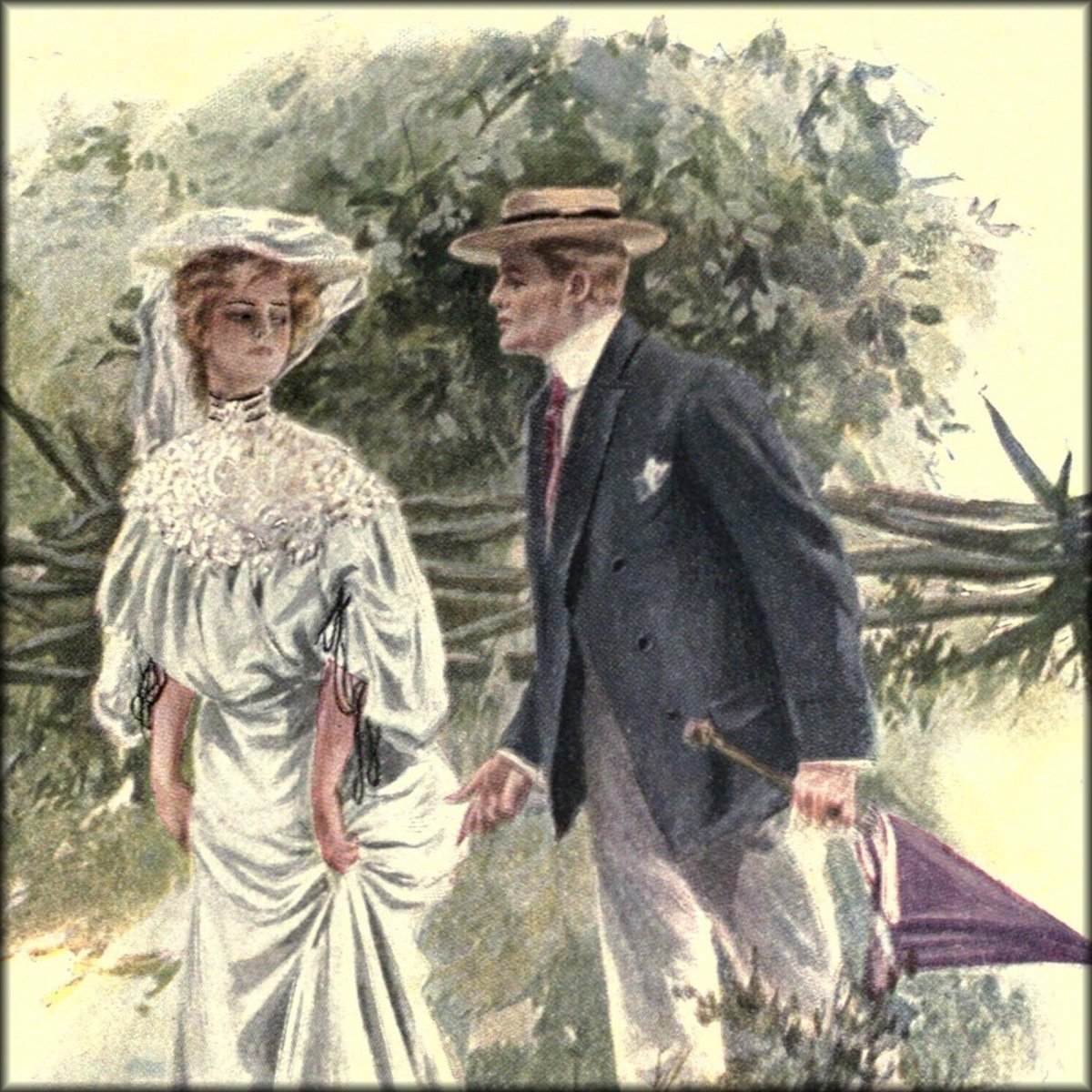 The Purple Parasol, 1907 - Harrison Fisher - 5 images | Digital Download - 5 images