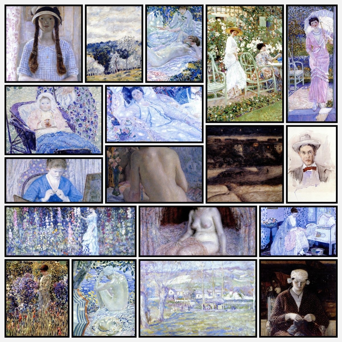 Frederick Frieseke Public Domain Images to Download | A snapshot of some of the images