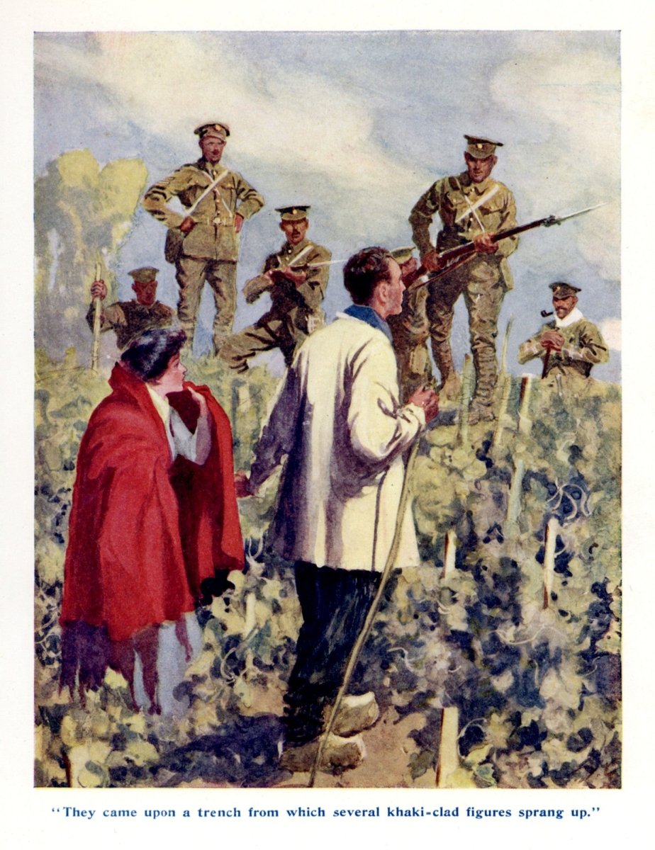 Frank Gillett - Several Khaki-clad figures sprang up 1914 | Dimensions 3885 x 5047 pixels