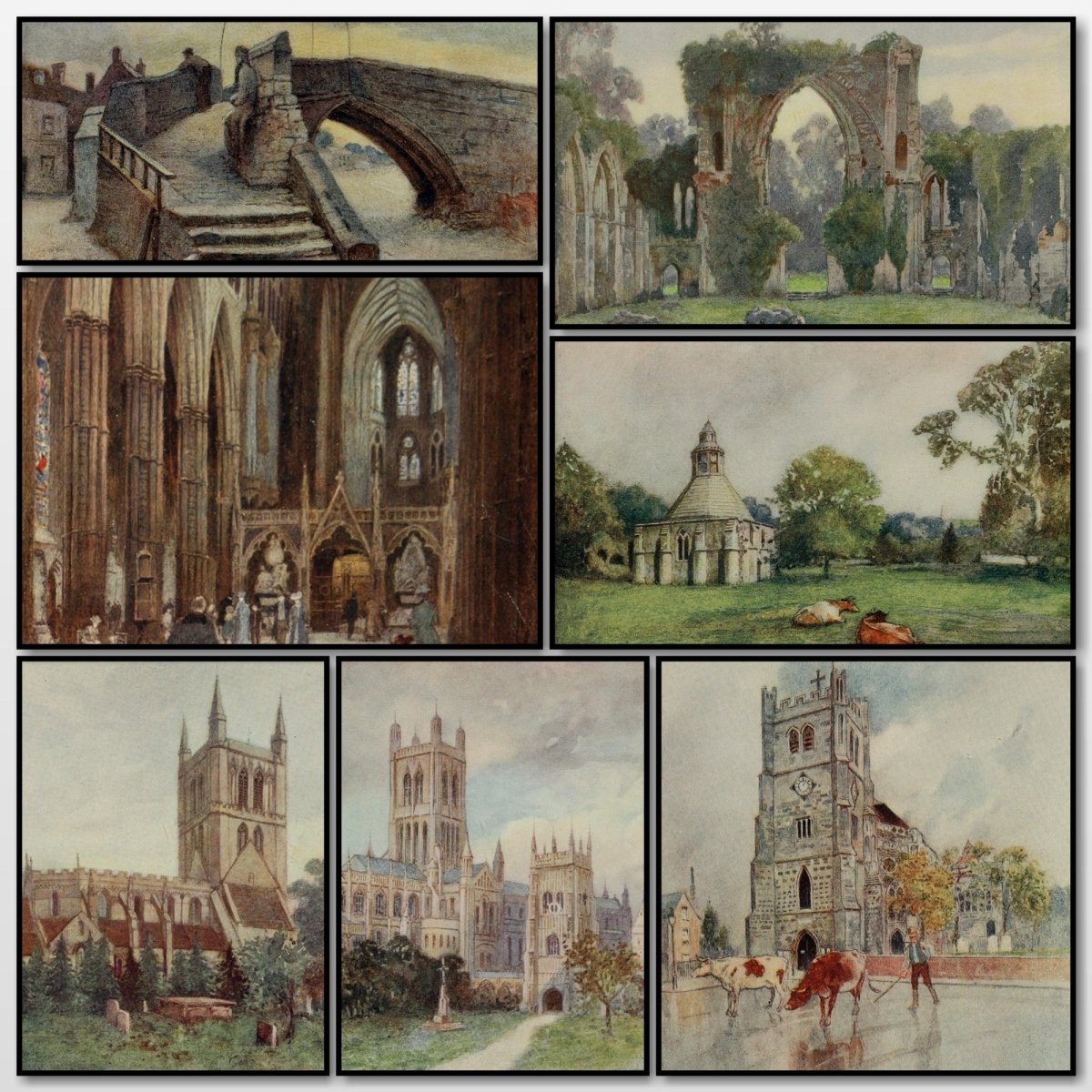 Greater Abbeys of England 1908 - Warwick Goble - 60 images | A snapshot of some of the images