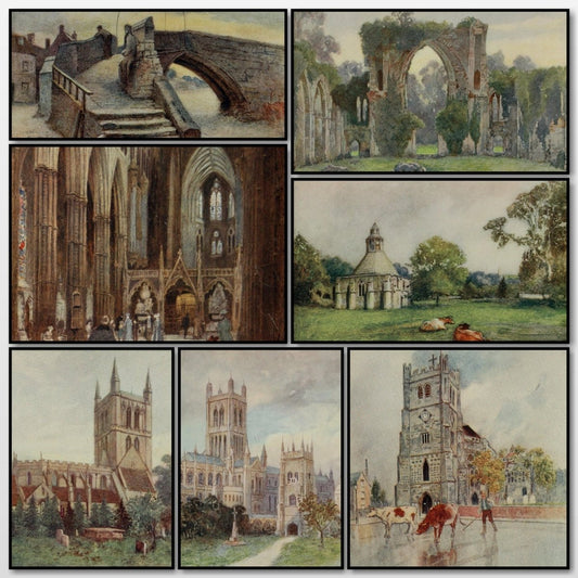 Greater Abbeys of England 1908 - Warwick Goble - 60 images | A snapshot of some of the images