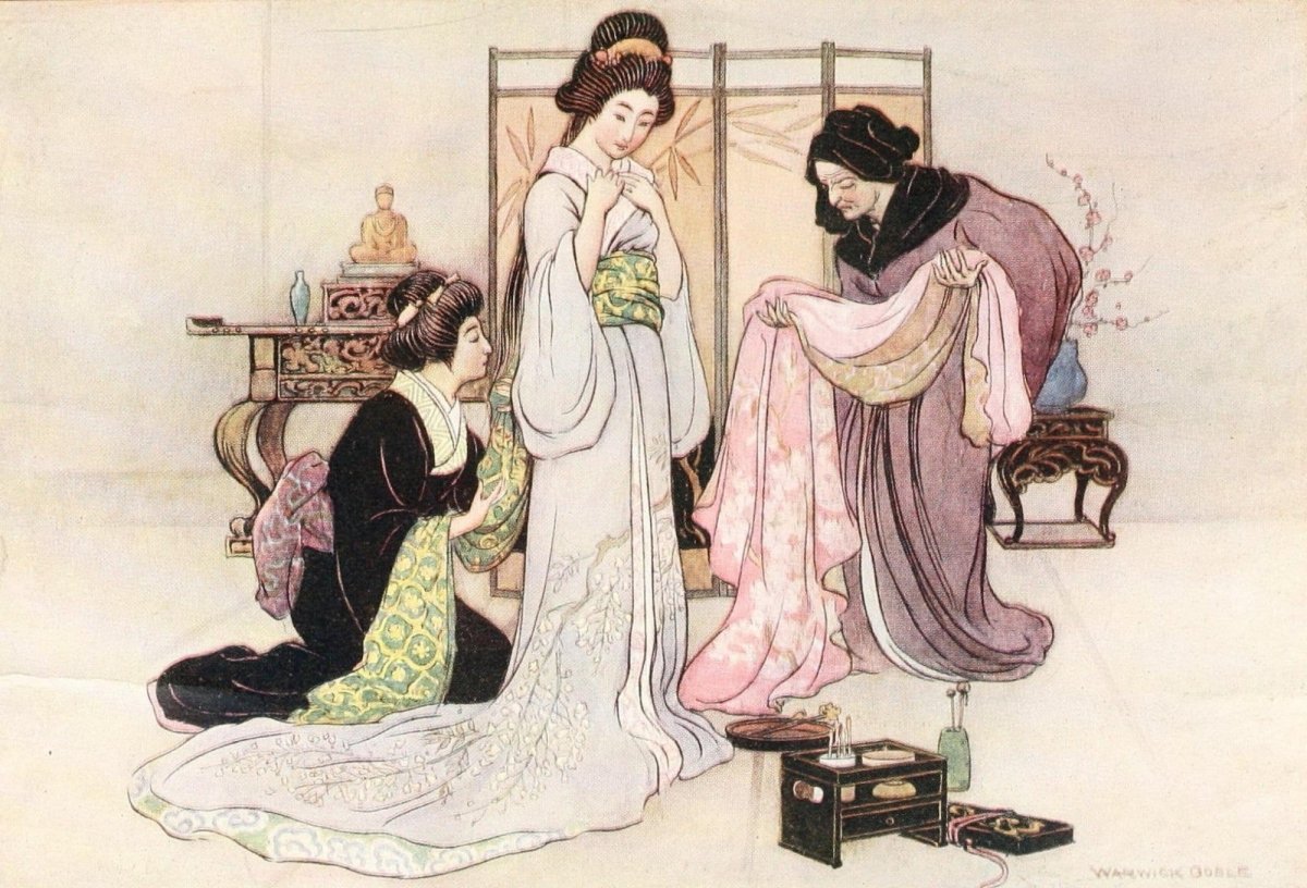 Green Willow & Japanese Fairy Tales 1910 - Warwick Goble | Dimensions 2036 x 1384 pixels