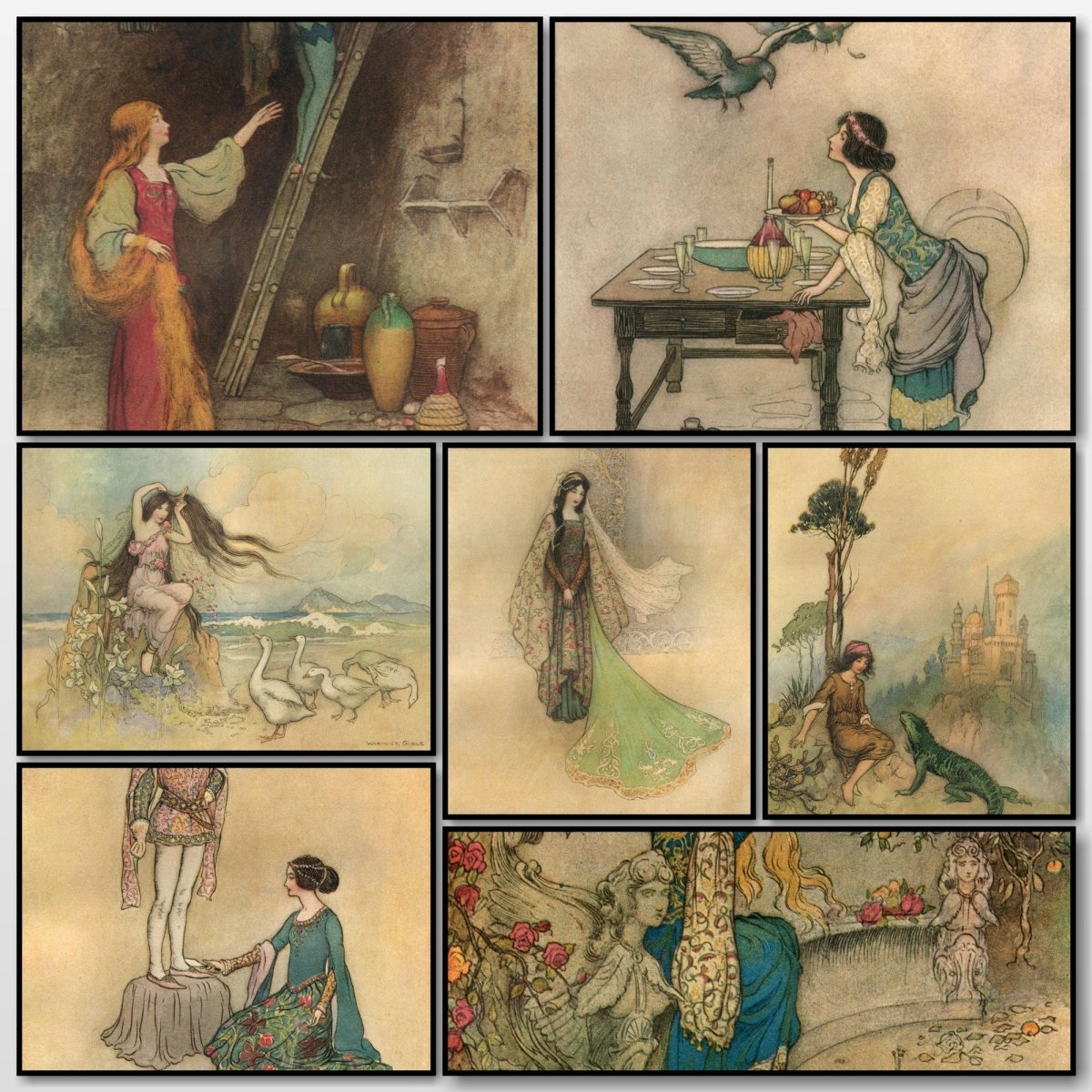 Stories from the Pentamerone 1911 - Warwick Goble | A snapshot of some of the images