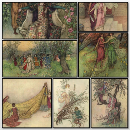 Works of Geoffrey Chaucer 1912 - Warwick Goble - 27 images | A snapshot of some of the images