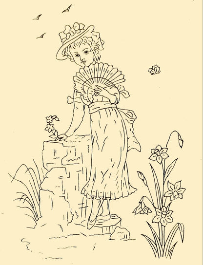 Village Scenes 1880 - Kate Greenaway - 35 images | Dimensions 1479 x 1935 pixels
