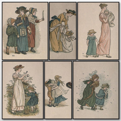 Almanack for 1893 - Kate Greenaway - 8 images | A snapshot of some of the images