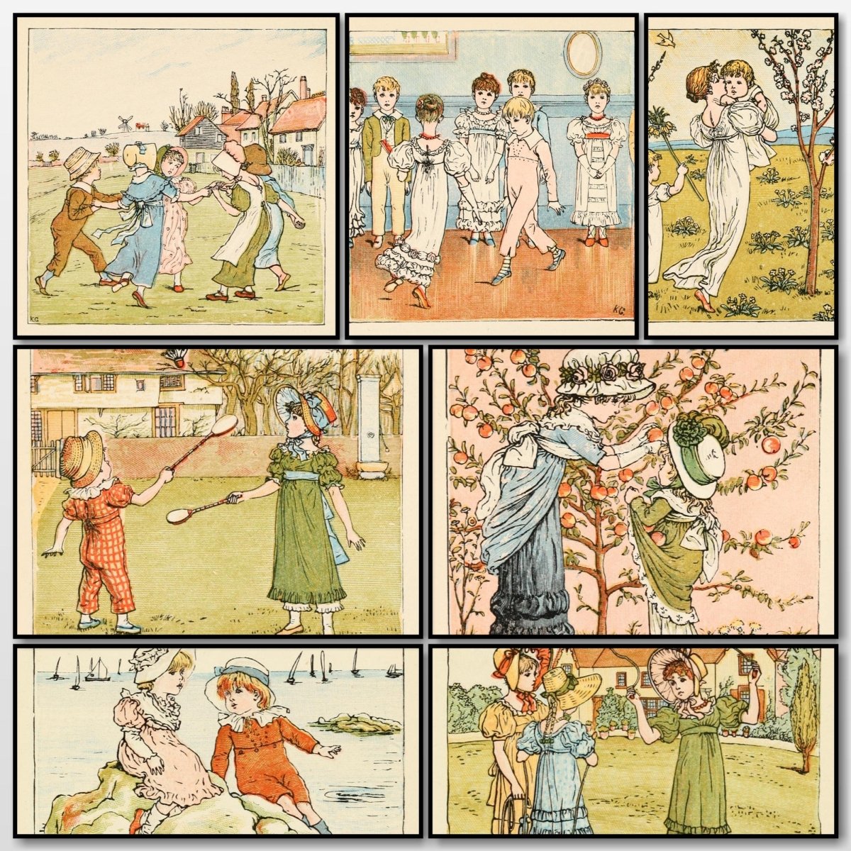 Kate Greenaway's Birthday Book c.1880 - 12 images | A snapshot of some of the images