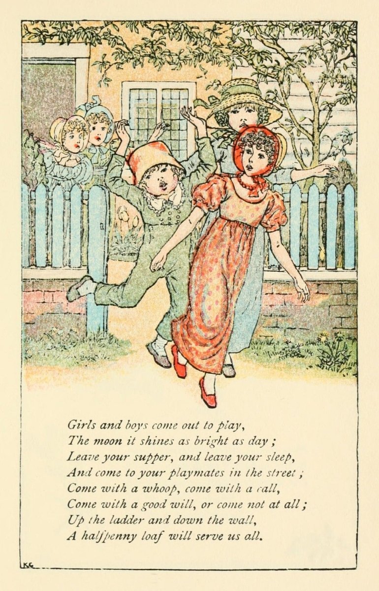 Mother Goose c.1881 - Kate Greenaway - 54 images | Dimensions 1443 x 2250 pixels