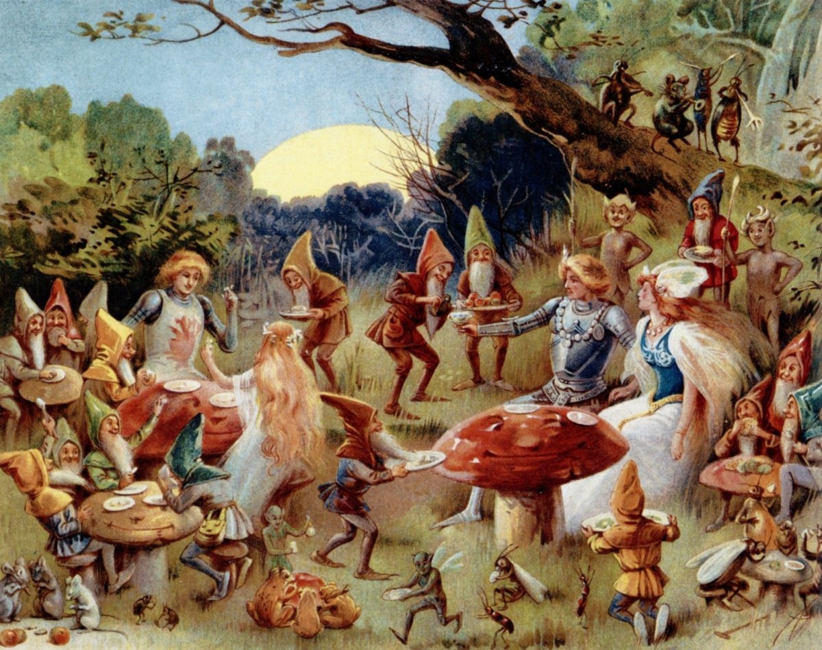 Evelyn Stuart Hardy - The Feast from the Book of Gnomes 1895 | Dimensions 4772 x 3772 pixels